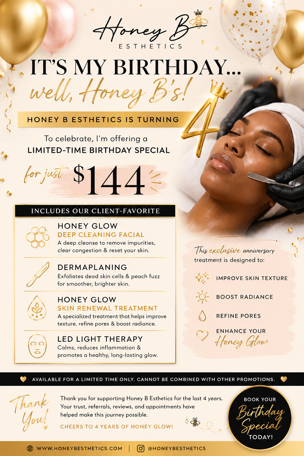 🐝 4th Birthday Honey Glow Special