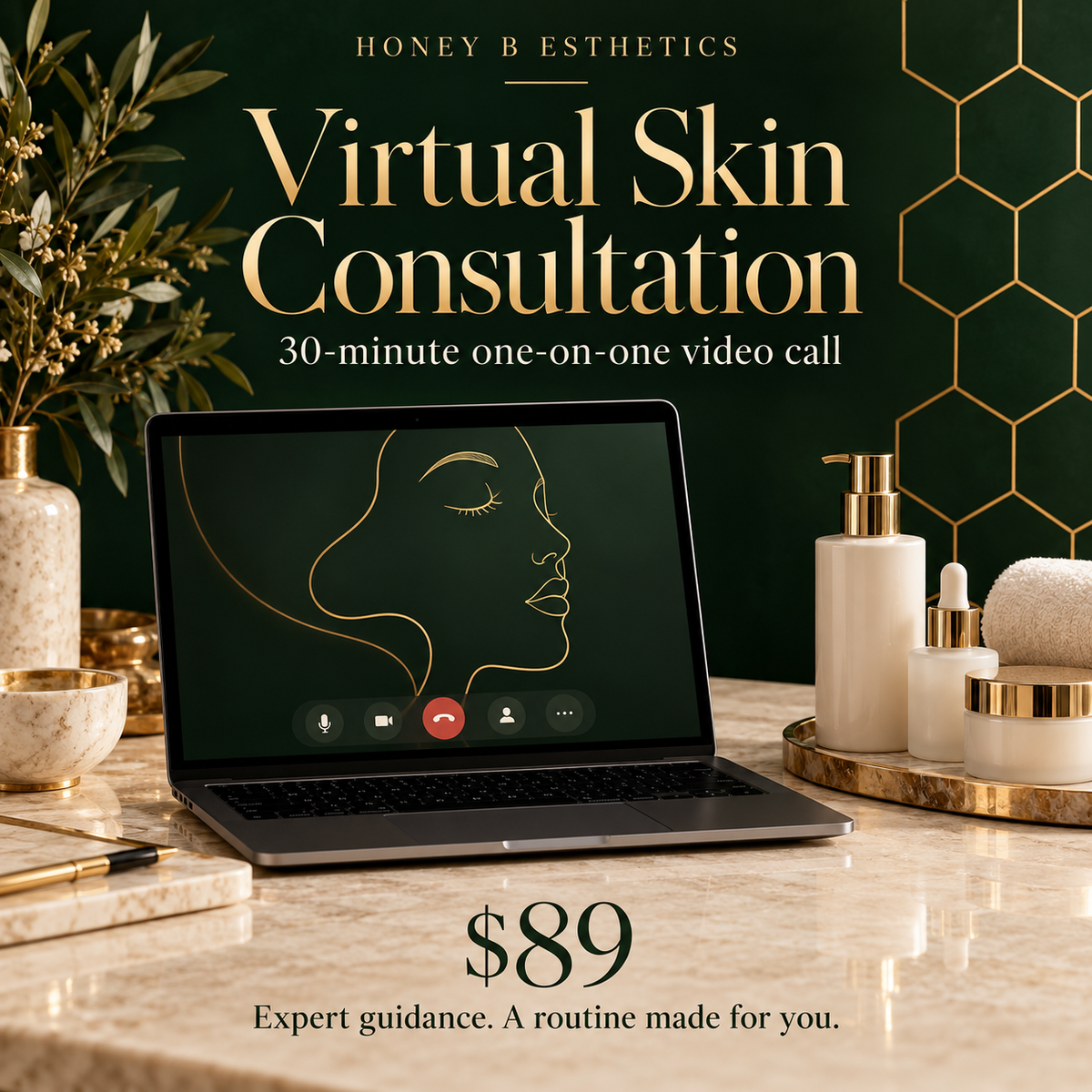 Virtual Skin Consultation — $89, 30-minute one-on-one video call